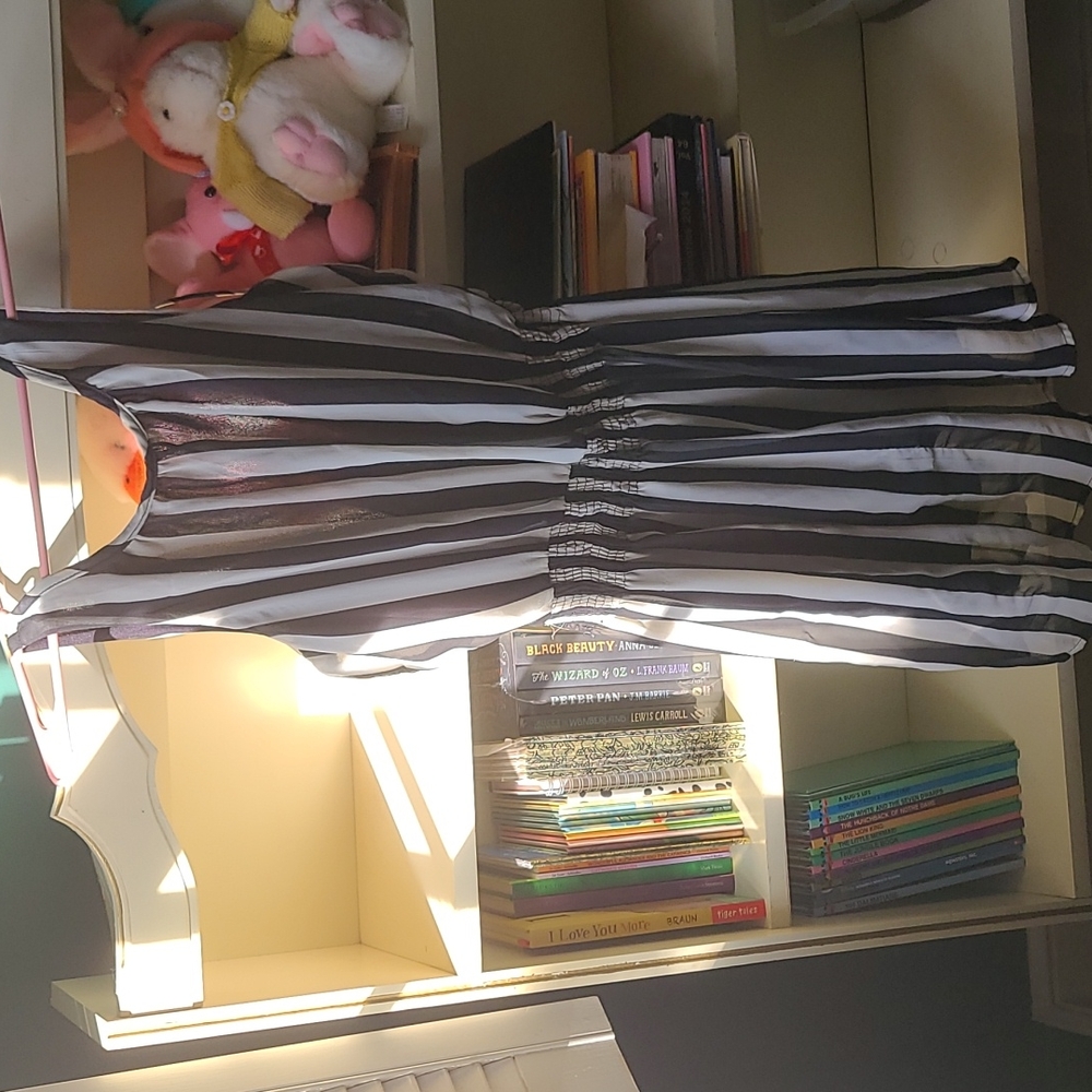 Black and off white striped dress